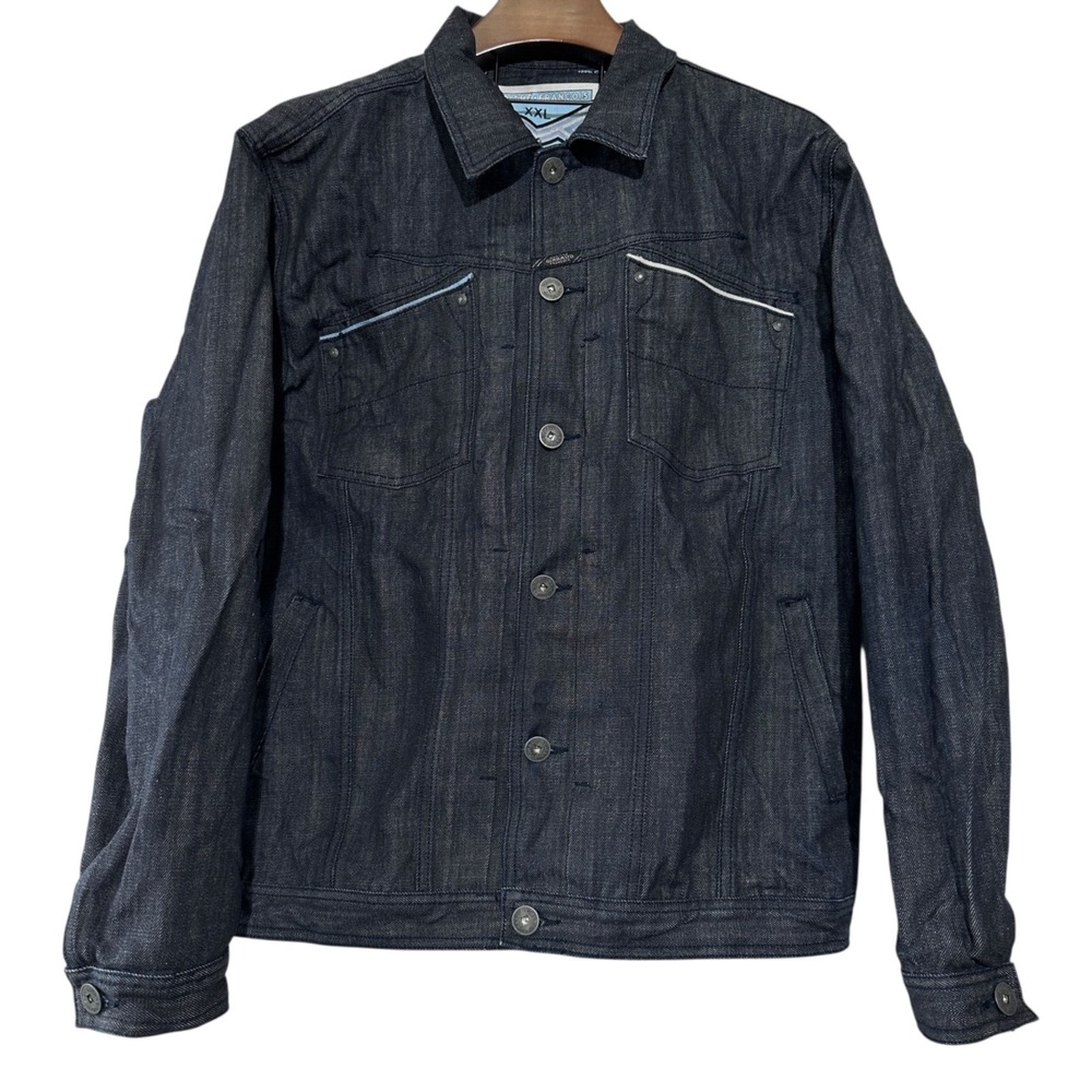 MFG Marithe Francois‎ Girbaud Dark Wash Blue Denim Jean Jacket 2XL XXL